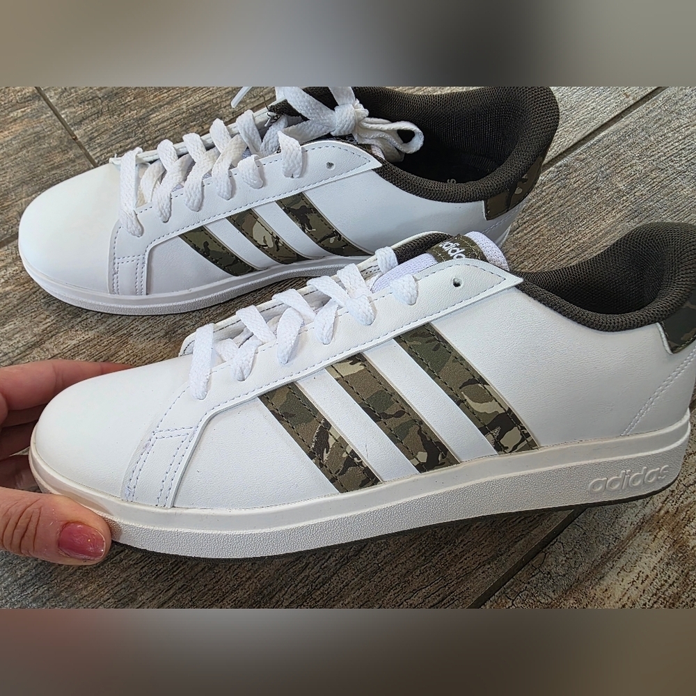 Nwt Adidas Grand Court Youth Sneakers Shoes Camouflage 6.5 Camo